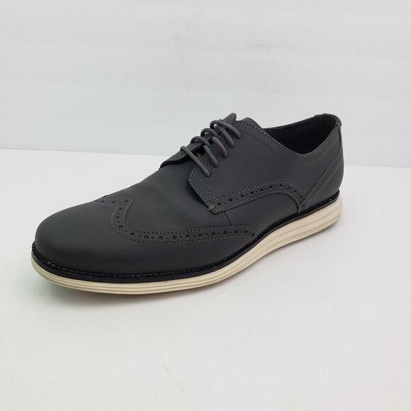 Cole Haan Original Grand Mens Size 10 Gray Leather Wingtip Oxford Shoes C30025 main image 5
